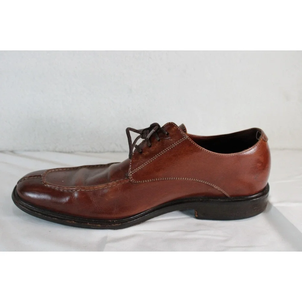 Cole Haan Mens Brown Leather Moc‎ Toe Derby Shoes N Air 9 M 762785